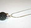 black Swarovski crystal bead pendant sterling silver chain