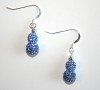 Blue Swarovski crystal earrings with sterling silver fishhooks.