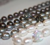 Multiple freshwater pearl necklaces with Swarovski bead accents.