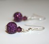 Purple Swarovski crystal bead earrings with sterling silver fishhooks.